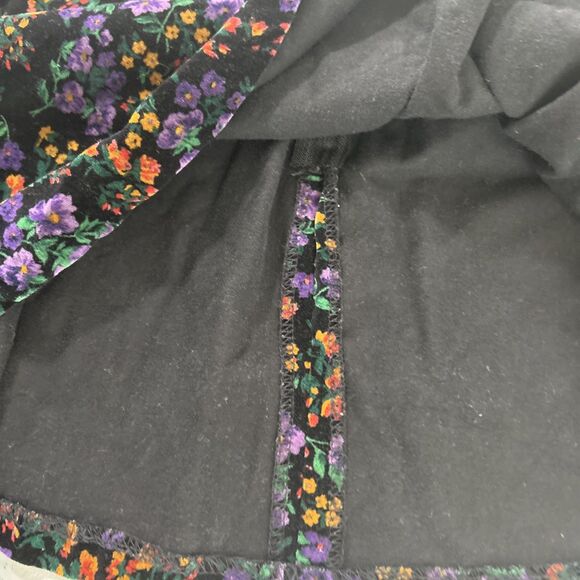 Vtg Sneak Preview Dress Kids 2T Velvet Daisy Peter Pan Holiday Cottagecore - Picture 7 of 7